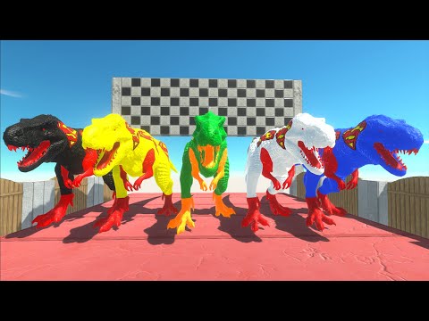 Superman T-rex Colors Superheroes Dc Marvel Speed Race Championship - Animal Revolt Battle Simulator