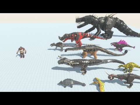 Goro The Giant vs 30 Workshop Dinosaurs ARBS Animal Revolt Battle Simulator