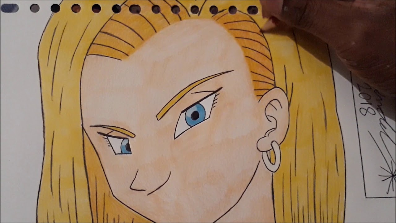 Wendel's Artwork Video 34 - How To Draw & Color Android 18 from Dragonball Z