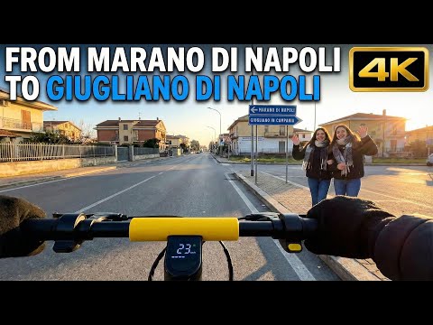 From Marano di Napoli to Giugliano di Napoli with E-Scooter - Winter Afternoon