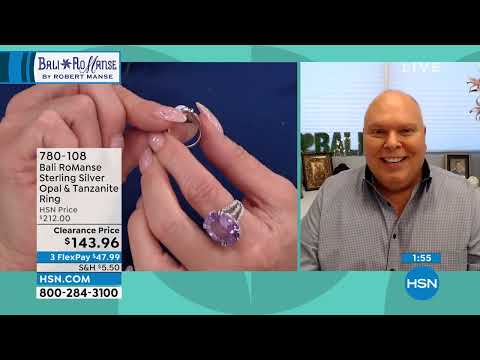 Bali RoManse Sterling Silver Opal and Tanzanite Ring