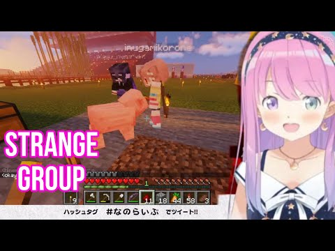 Himemori Luna Baffled By Korone Okayu And A Pig Walked By Her | Minecraft [Hololive/Sub]