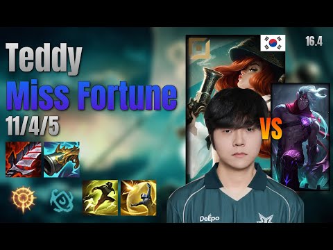 Teddy Adc Miss Fortune vs Varus lol KR solo rank Full Game 16.4 | 테디 미스 포츈 vs 바루스