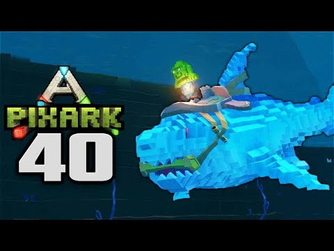 TAMING A MEGALODON SHARK! - Let's Play PixARK Gameplay Part 40 (PixARK ON Taming Pooping Evolved)
