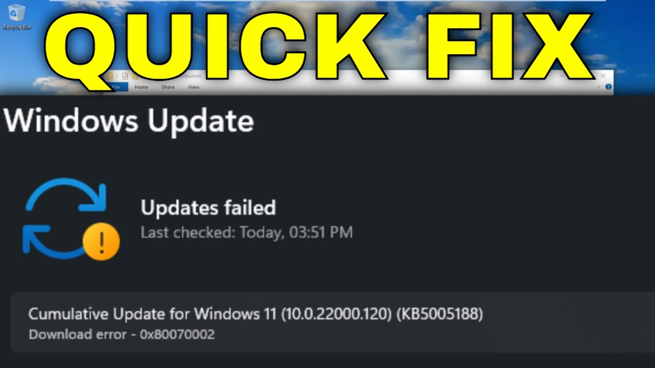 How To Fix Windows Update Error 0x80070002 on Windows 11/10