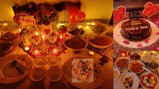 Anniversary/Valentines Day Surprise for Husband|Candle Light Dinner at Home|Romantic Room Decoration