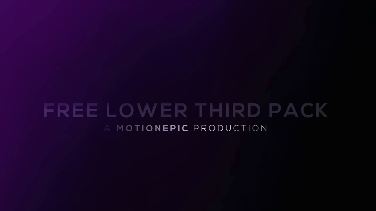 Free Lower Thirds Pack - Hifilm Express/Pro - Motion Graphics