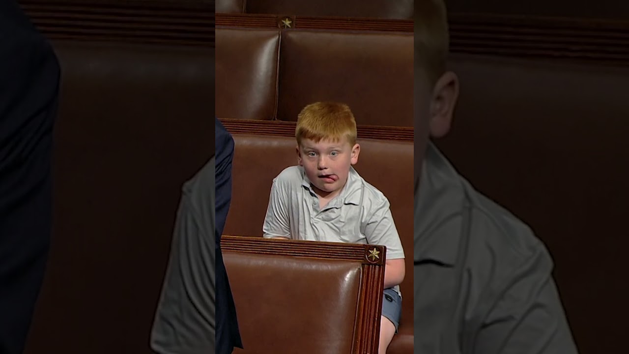 Republican's son makes silly faces on US House floor