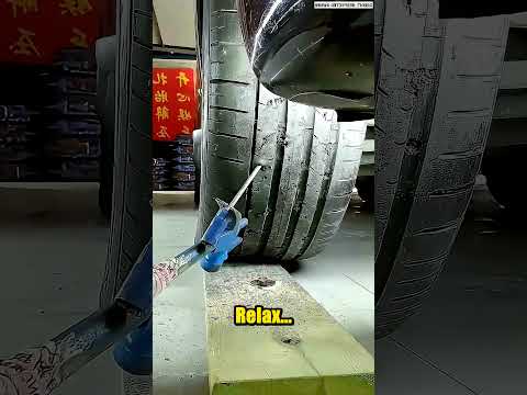 Dad Fixed a Flat Tire in Ten Seconds 😯