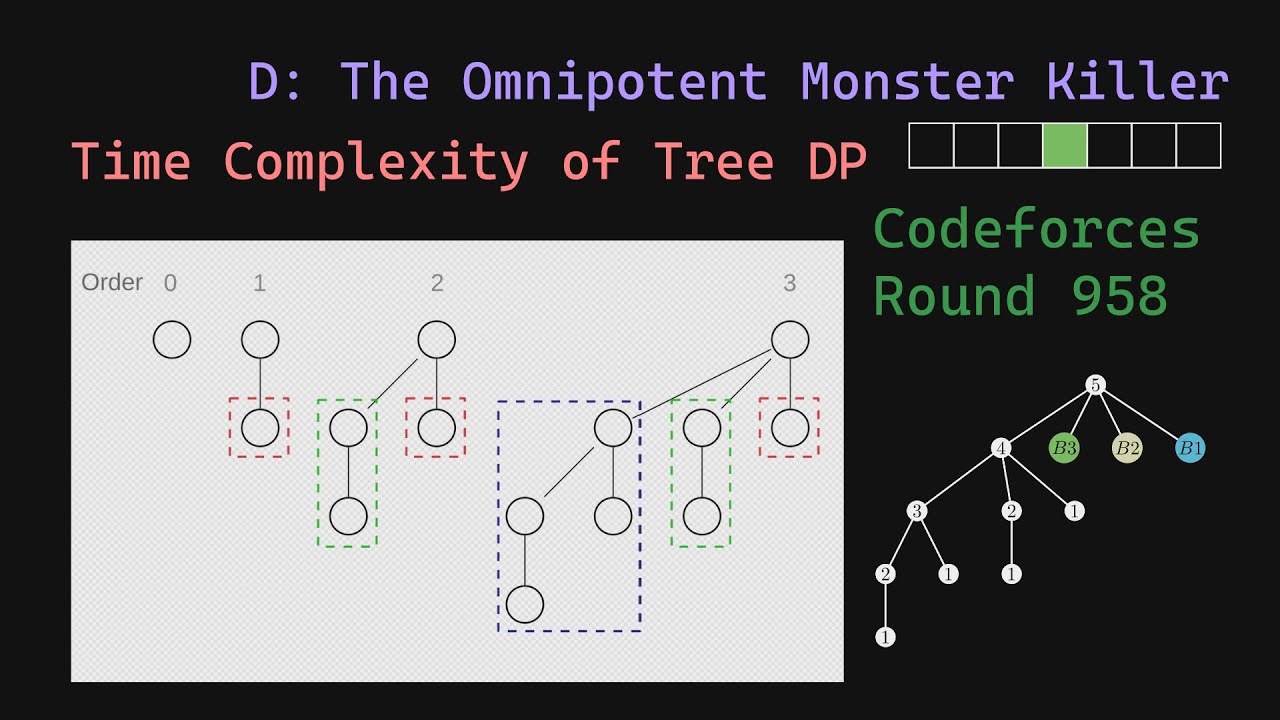 Time Complexity of Tree DP : The Omnipotent Monster Killer Codeforces Round 958 Editorial