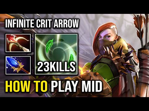 How to Play Mid Windranger with 1 Shot Shackleshot Infinite Raining Crit Damage Dota 2