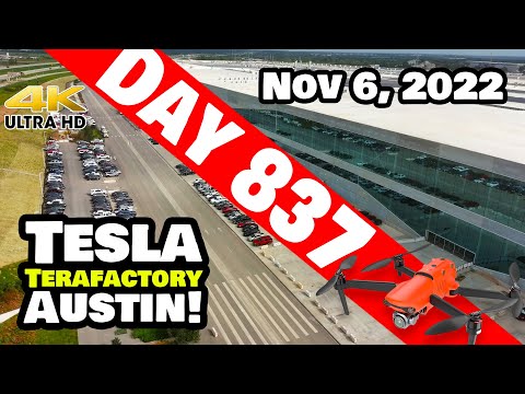 CRANKING SUNDAY AT GIGA TEXAS! - Tesla Gigafactory Austin 4K  Day 837 - 11/6/22 - Tesla Terafactory