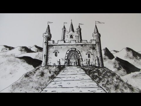 How to Draw a Castle: Step by step