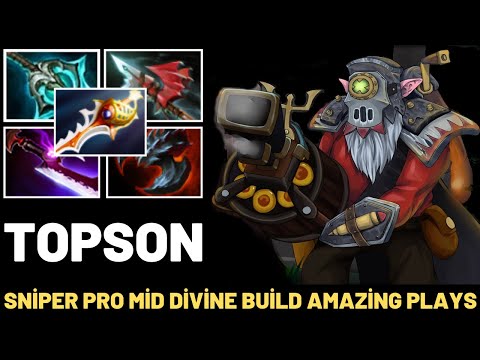 TOPSON Sniper Pro Mid Divine Build Hard Game Amazing Plays 7.33 Dota 2