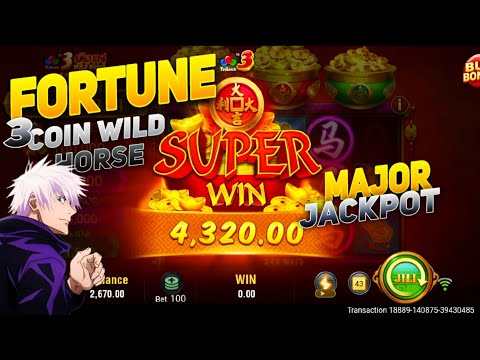 Fortune 3 Coin Wild Horse Jili Slots Casino Gameplay | Fortune Casino Win 4,000 | Fortune Jackpot.
