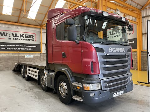 New In Stocklist For Sale: SCANIA R440 8X2 BEAVERTAIL FLATBED – 2010 – SF60 FKL