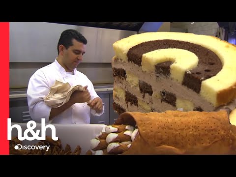 Buddy comparte 2 de sus recetas más icónicas: cannolis y pastel ajedrez | Cake Boss | Discovery H&H