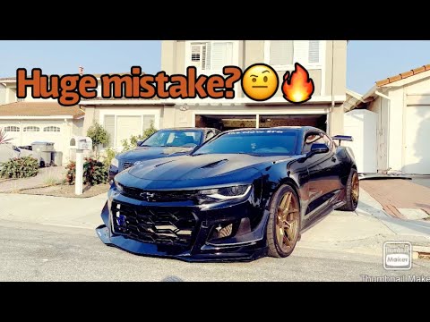 FINALLY LOWERED MY CAMARO ON H&R SPRINGS!! (Not too happy)