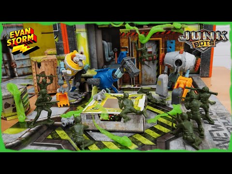 JunkBots Pretend Play NewPort Power Plant vs Plastic Army Men STEM Science Toys