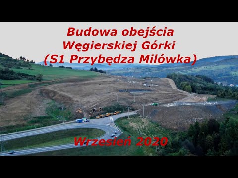 Budowa obejścia Węgierskiej Górki (S1 Przybędza-Milówka) WRZESIEŃ 2020 [DRON]