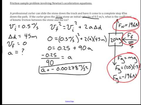 Friction, and Newton's acceleration equations: physics challenge problem