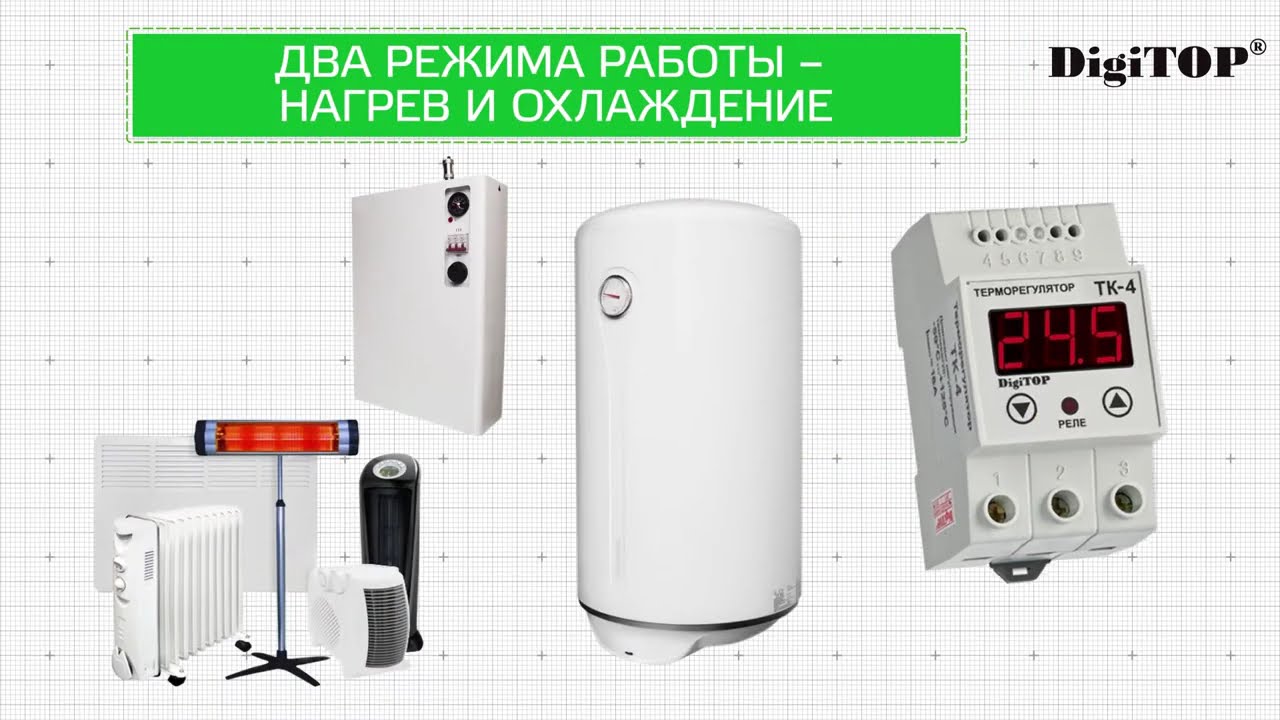 Цифровий терморегулятор DigiTOP з датчиком DS18B20 ТК-4 на DIN-рейку