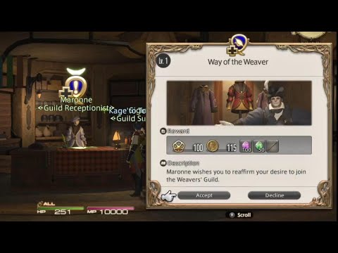 Final Fantasy 14 - Job Quest - Way of the Weaver - Lv.1