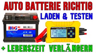 Auto Batterie Richtig Laden und Testen, Lebenszeit verlängern, Ladegerät AUTOOL BT380 Batterietester