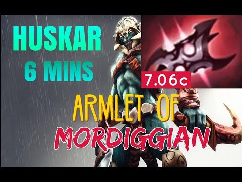 Dota 2 How to Jungle 7.06c - Huskar 6 mins Armlet of Mordiggian - Radiant Guide