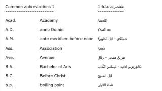 تعلم قواعد اللغة الانجليزية الدرس 31 المختصرات الانجليزية الجزء الاول