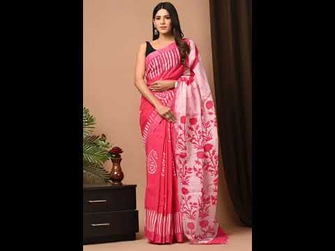 Hand Block Printed Party Wear Saree