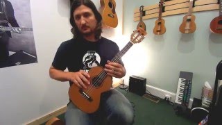 Video thumbnail for Kala Acacia Tenor vs. Kala Cedar Tenor vs. Kanile'a Koa Tenor by Fan Guitar and Ukulele