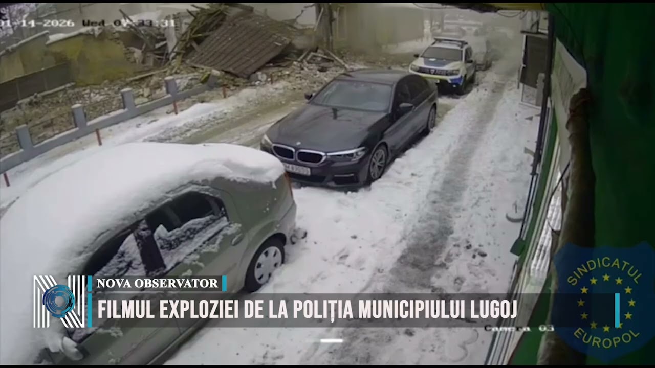 Filmul exploziei de la poliția municipiului Lugoj