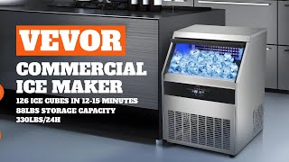 VEVOR Commercial Ice Maker Machine Review | 330lbs/Day, 126 Cubes in Minutes, 88lbs Storage
