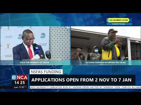 NSFAS Funding Applications open from 2 Nov
