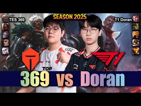 TES 369 vs T1 Doran - 369 AMBESSA vs Doran JAYCE Top - Patch 25.17 KR Ranked | lolrec