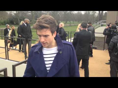British television presenter Greg James (BBC) at the Burberry Show Fashion Week London 17/02/2014