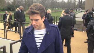 British television presenter Greg James (BBC) at the Burberry Show Fashion Week London 17/02/2014