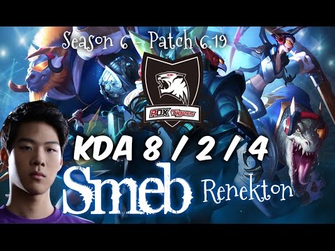 ROX Smeb RENEKTON vs RIVEN Top - Patch 6.19 NA Ranked | League of Legends
