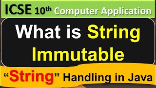 Java-String Handling || What is String Immutable || ICSE 10th Computer Application