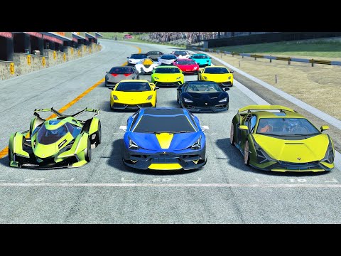 Lamborghini Scorpion Concept vs Lamborghini Hypercars at Le Mans 24h Circuit