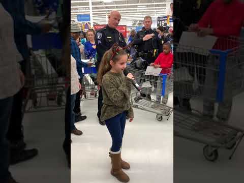 National Anthem - Annie Zimmerman at Walmart with Officer Tommy Norman
