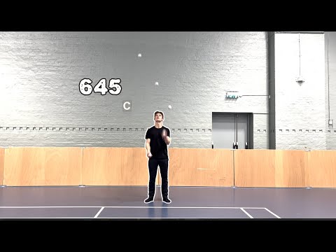 Juggling - 100 catches: 5 ball siteswap 645