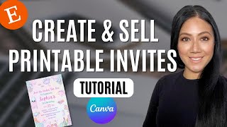 How To Make Printable Invitation Templates In Canva To Sell on Etsy