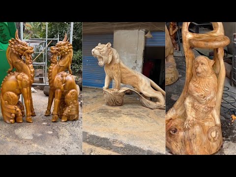 Beautiful Lion Woodcarving - Best woodworking
