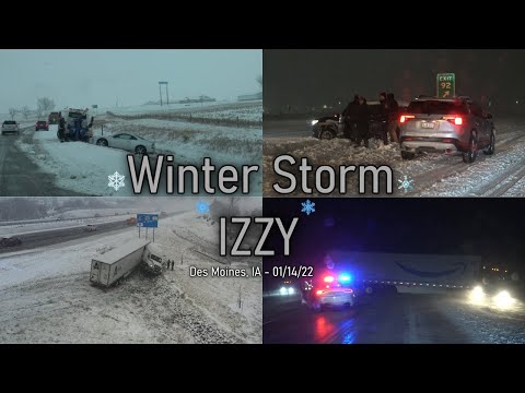 Winter Storm Izzy - Des Moines, IA - Tons Of Accidents - 01/14/2022