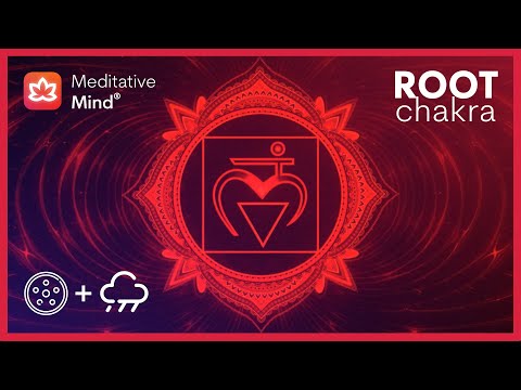 ROOT CHAKRA HEALING with Rain + Soft Hang Drum Music | Let go of Worries, Anxiety and Fears