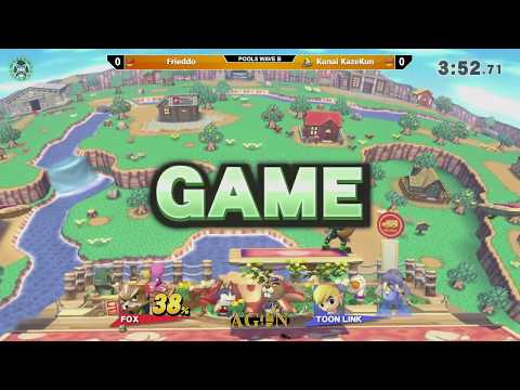 AGON N1 - Wolves | Kunai Kazekun (Toon Link) Vs. Frieddo (Fox) - Pools - Smash 4