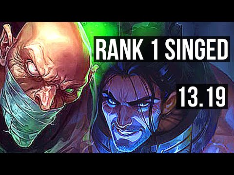 SINGED vs SYLAS (MID) | Rank 1 Singed, 5/0/3, 68% winrate | JP Grandmaster | 13.19