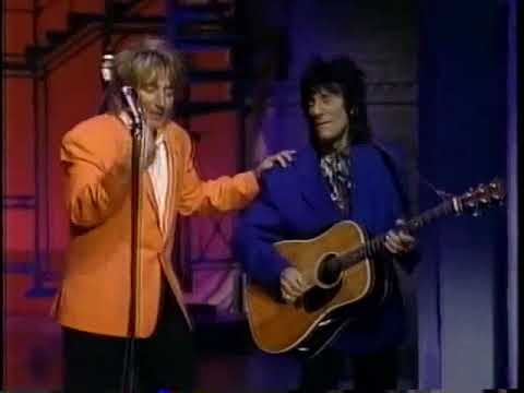 Rod Stewart ‘Maggie May’ on Letterman 1993 with Ronnie Wood and Jeff Golub